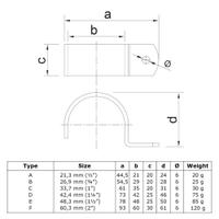 Doos Kapbeugel-D / 42,4 mm (80 stuks)